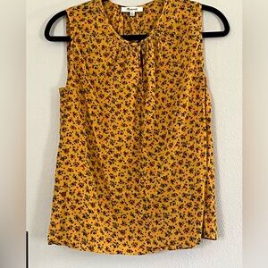Madewell yellow floral tank top in cotton